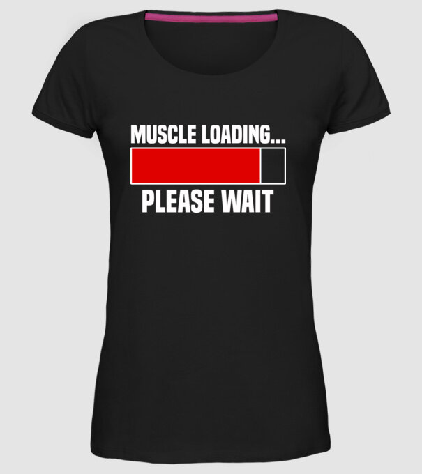 Muscle loading model negru pe tricou