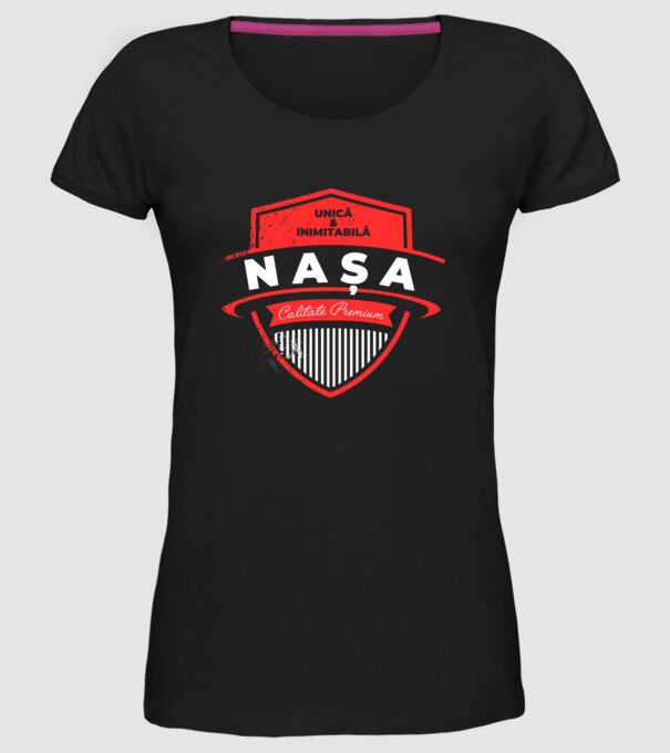 nașă unică & inimitabilă - calitate premium model negru pe tricou