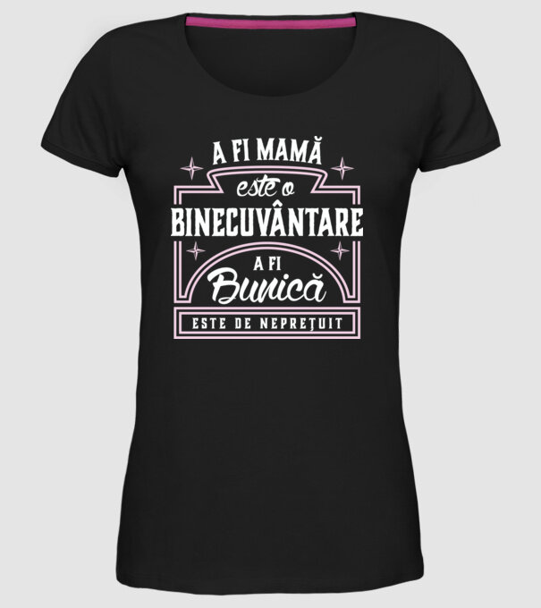 Neprețuit bunica model negru pe tricou