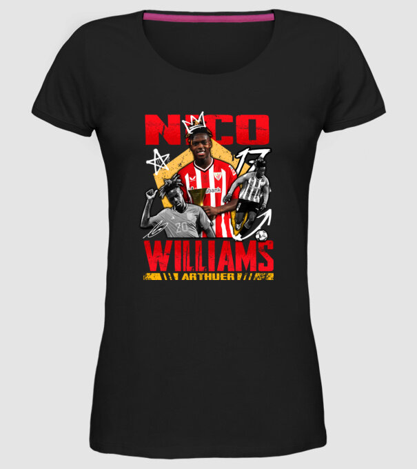 Nico Williams tribute model negru pe tricou