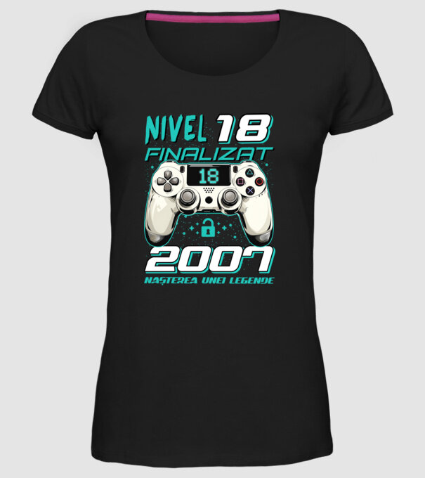 Nivel finalizat 18 2007 model negru pe tricou