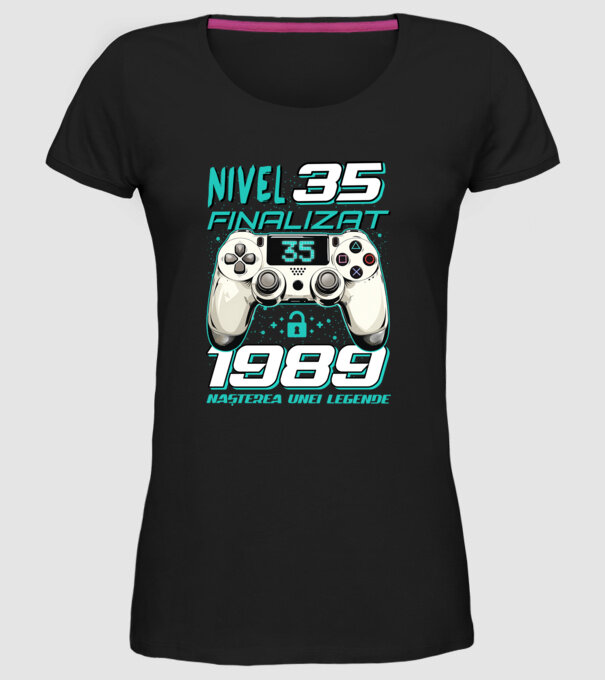 Nivel finalizat 35 1990 model negru pe tricou