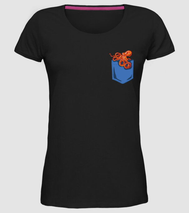 Octopus model negru pe tricou