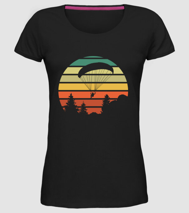 paraglide model negru pe tricou
