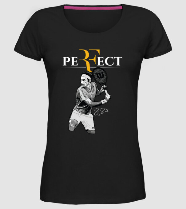 peRFect model negru pe tricou