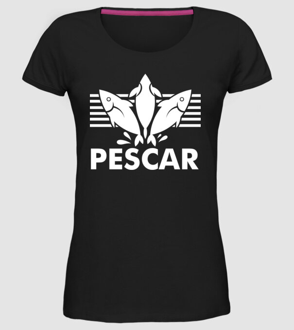Pescar original model negru pe tricou