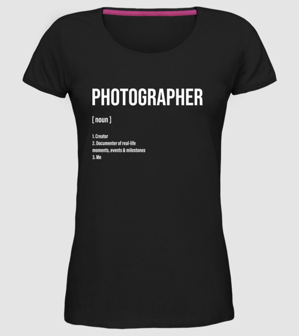 Photographer model negru pe tricou