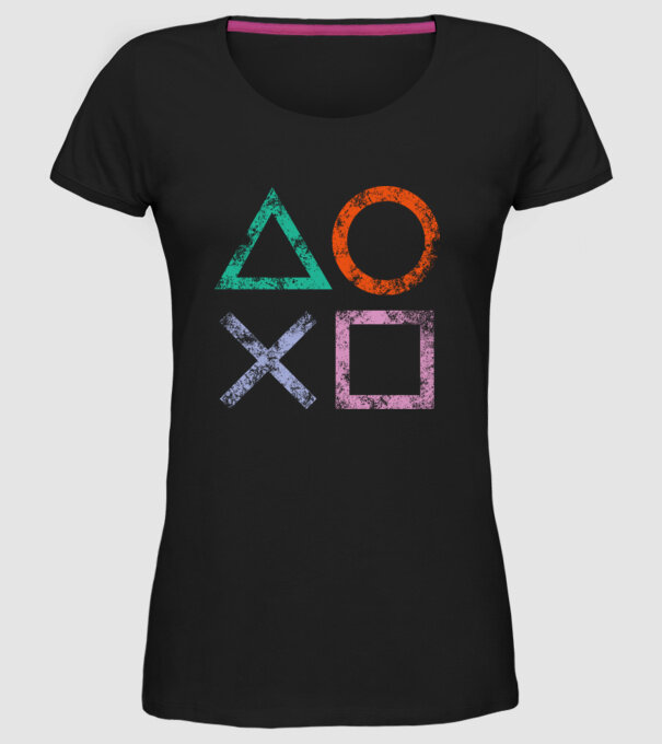 PlayStation icon model negru pe tricou