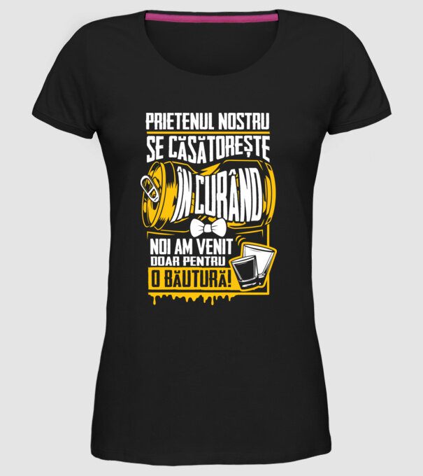 Prietenul nostru se căsătorește în curând model negru pe tricou