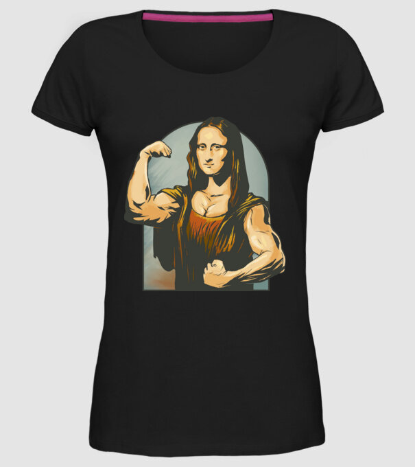 Pumped Mona model negru pe tricou