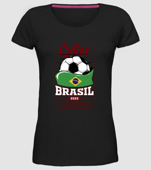 Qatar teams Brasil model negru pe tricou