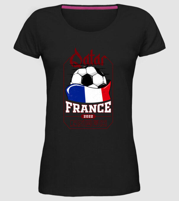 Qatar teams France model negru pe tricou