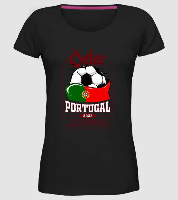 Qatar teams Portugal model negru pe tricou