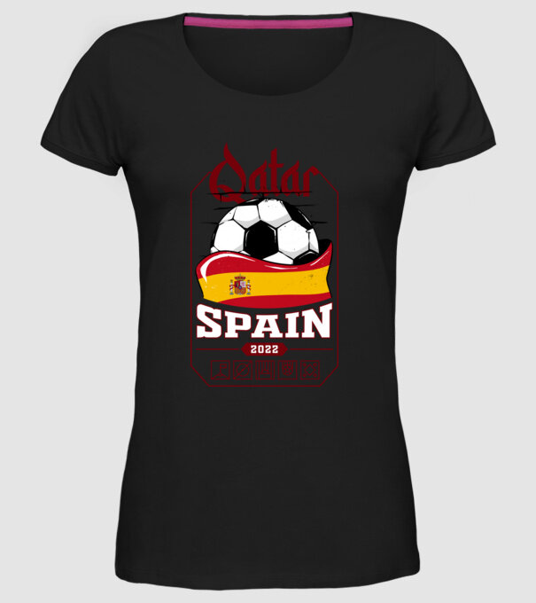 Qatar teams Spain model negru pe tricou