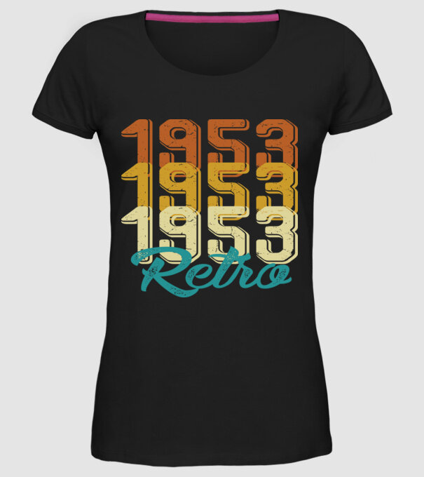 Retro 1953 model negru pe tricou