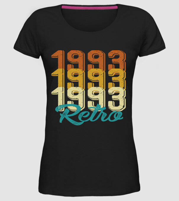Retro 1993 model negru pe tricou