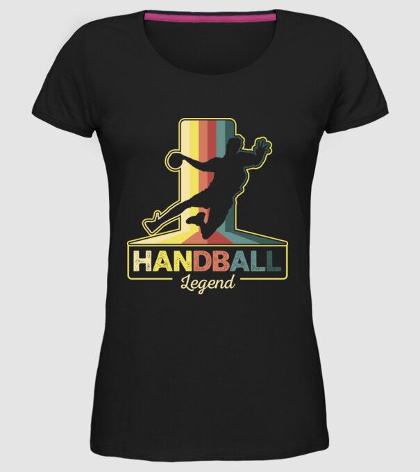 Retro Handball legend model negru pe tricou