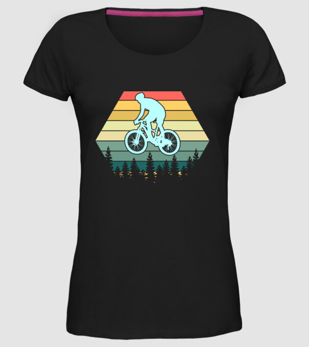 retro mountain bike model negru pe tricou