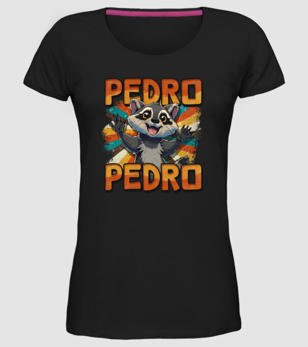 Retro Pedro model negru pe tricou