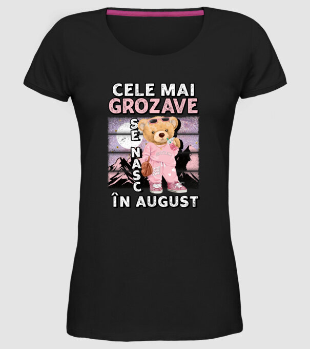 RETRO teddy fetişcană AUGUST model negru pe tricou