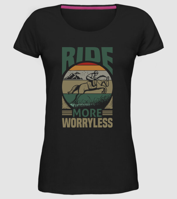 ride more model negru pe tricou
