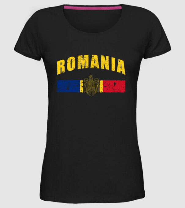 Romania coat of arms model negru pe tricou