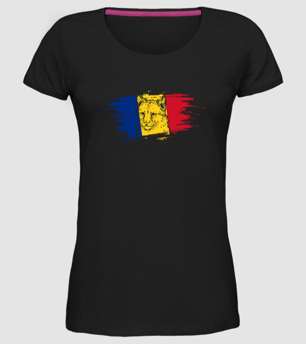 romania eurasian lynx model negru pe tricou