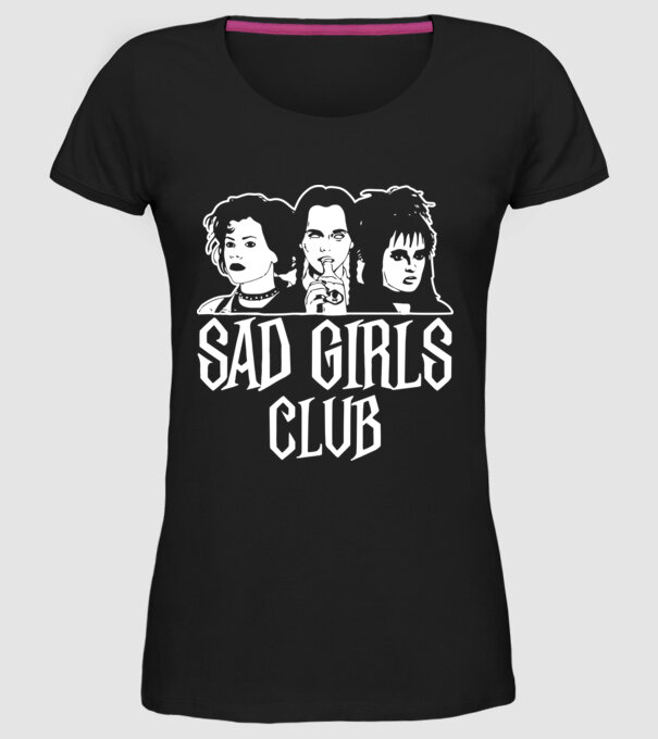 Sad Girls Club model negru pe tricou