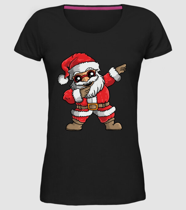 Santa dab model negru pe tricou