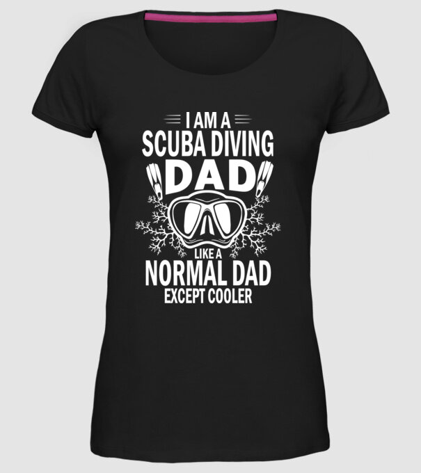 Scuba Dad model negru pe tricou