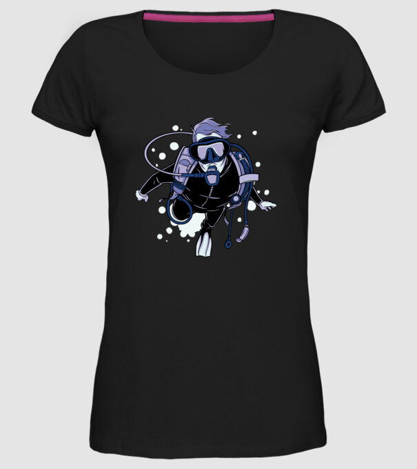 Scuba driver model negru pe tricou