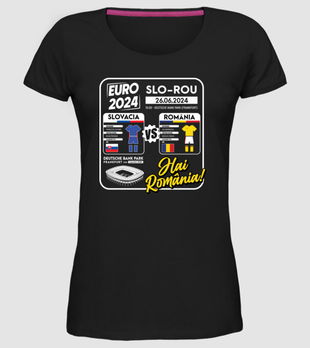 SLO-ROU euro 2024 calendar model negru pe tricou