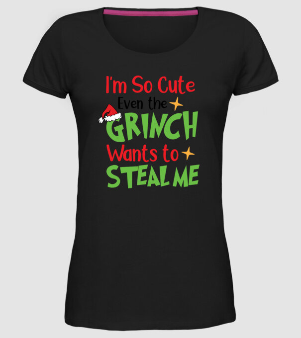 So cute Grinch model negru pe tricou