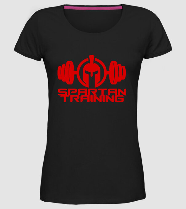 Spartan Training model negru pe tricou