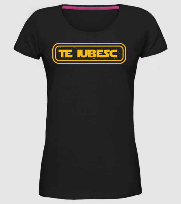 Starwars couple shirt model negru pe tricou