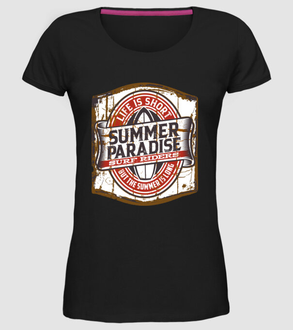 Summer Paradise model negru pe tricou