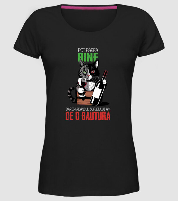sunt bun pentru o băutură Negru model negru pe tricou