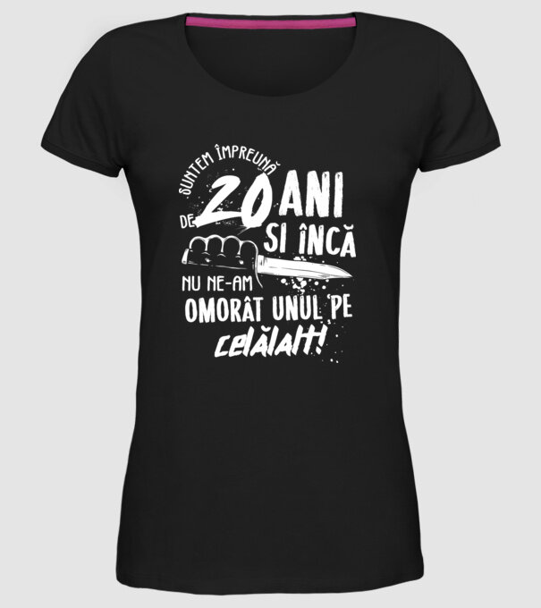 Suntem împreună de 20 ani model negru pe tricou