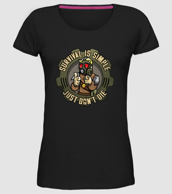 Survival model negru pe tricou