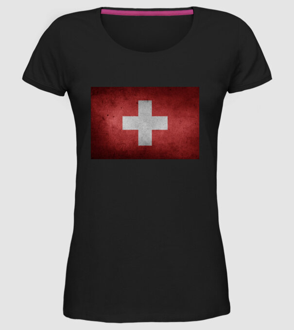 SWITZERLAND model negru pe tricou