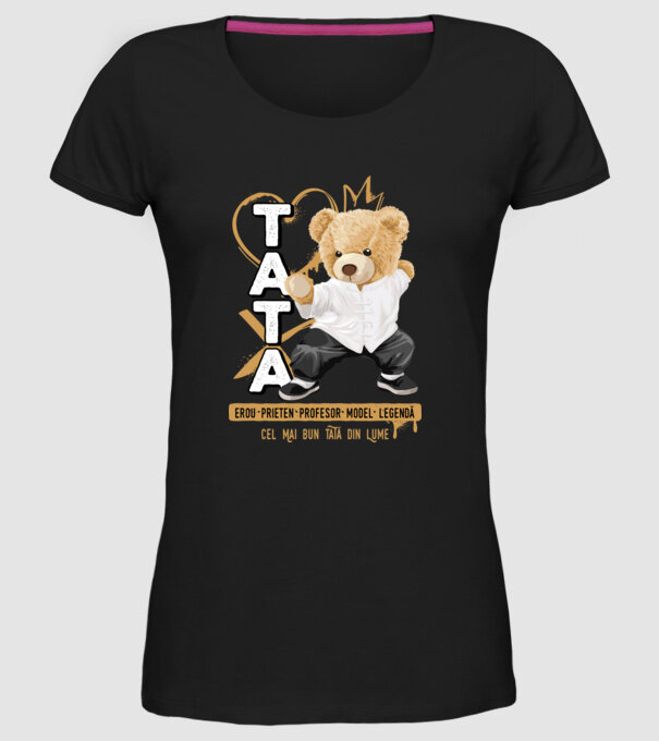 Tati Teddy model negru pe tricou