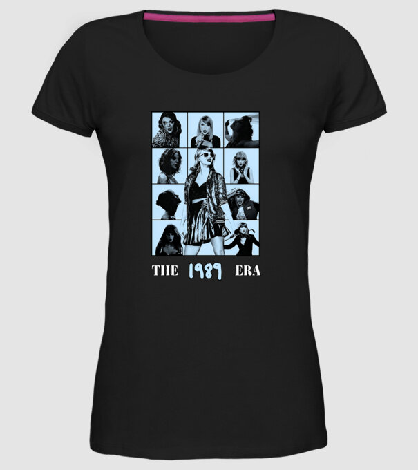 Taylor Swift ERAS blue model negru pe tricou
