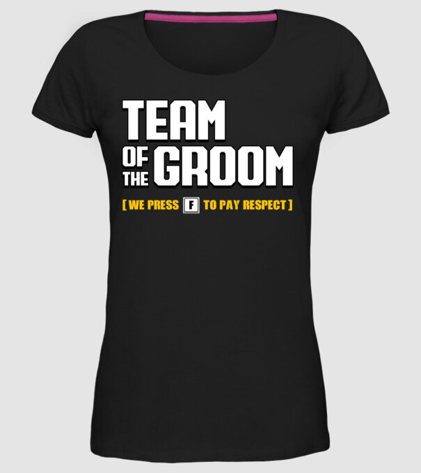 Team of the Groom model negru pe tricou