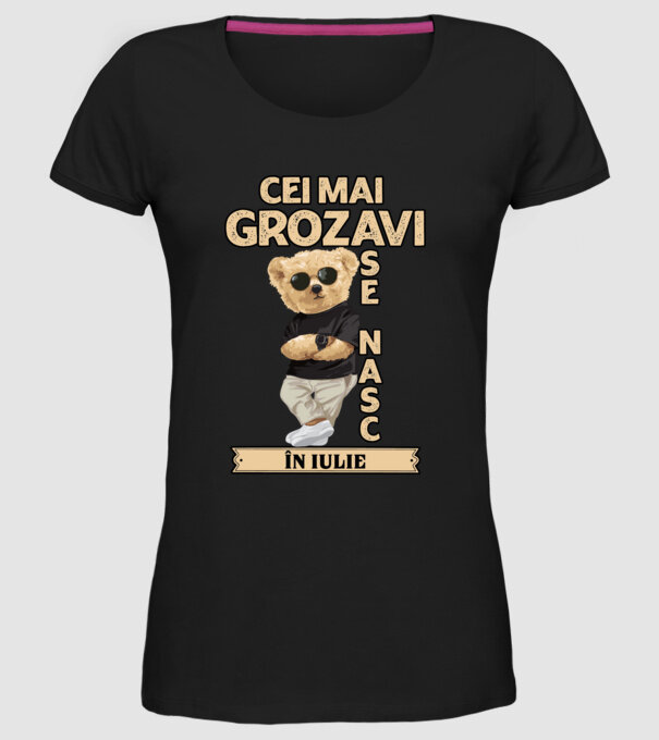 Teddy cel cool iulie model negru pe tricou