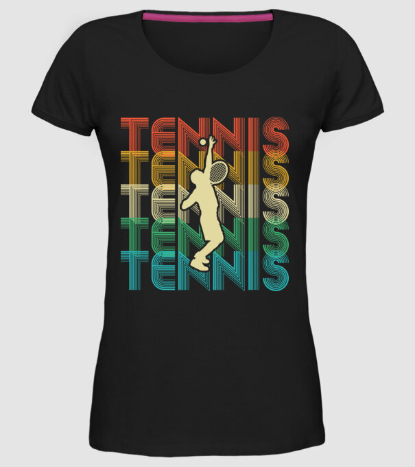 Tennis retro model negru pe tricou