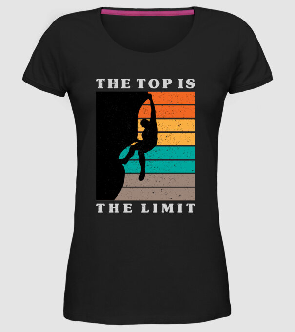 The Top is the limit model negru pe tricou