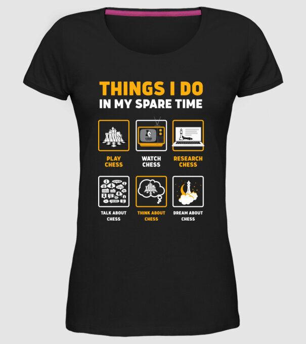 Things I do in my spare time model negru pe tricou