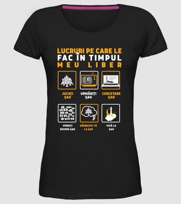 Things I do in my spare time EN model negru pe tricou
