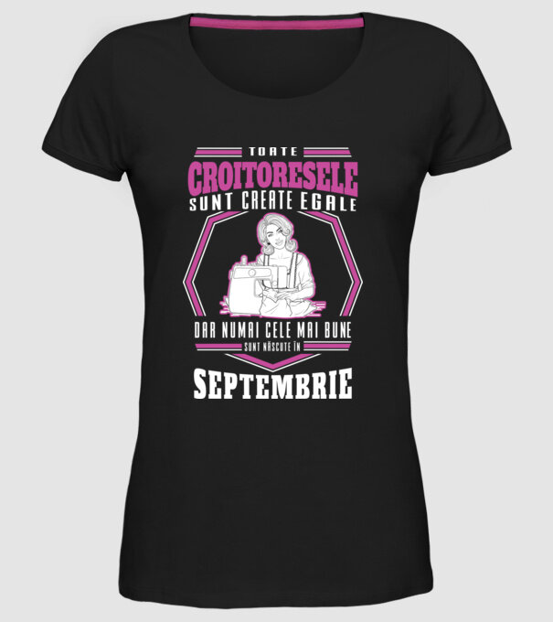 Toate croitoresele septembrie model negru pe tricou