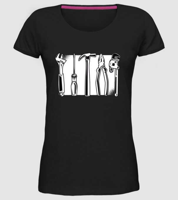 Tools model negru pe tricou